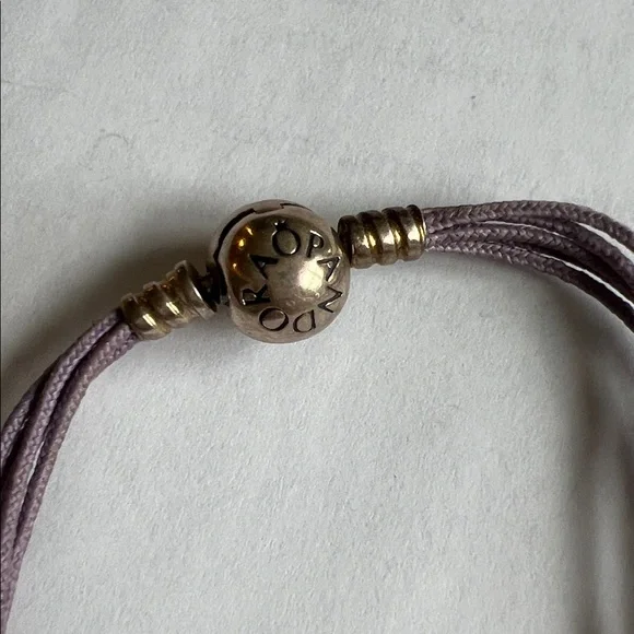 Pandora Purple Multi-Strand Cord Bracelet with Silver Clasp - Picture 2 of 3